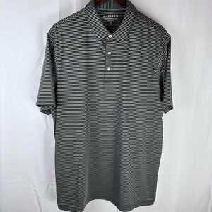 Maelreg Men's XL Performance Golf Polo Shirt‎ Gray Striped